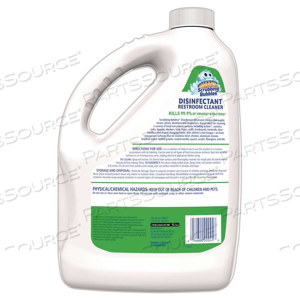 DISINFECTANT RESTROOM CLEANER, FRESH SCENT, 1 GAL BOTTLE by Scrubbing Bubbles DISINFECTANT RESTROOM CLEANER, FRESH SCENT, 1 GAL BOTTLE by Scrubbing Bubbles