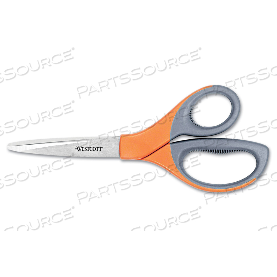 ELITE SERIES STAINLESS STEEL SHEARS, 8" LONG, 3.5" CUT LENGTH, ORANGE STRAIGHT HANDLE by Westcott
