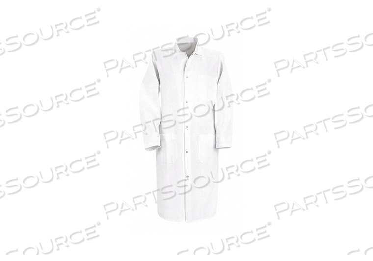 RED KAP GRIPPER-FRONT BUTCHER FROCK W/INSIDE TOP POCKET, WHITE, POLYESTER/COTTON TWILL, 4XL by VF Imagewear, Inc.