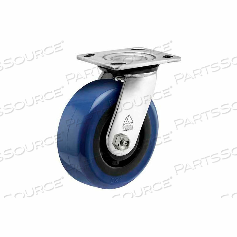 PRISM STAINLESS STEEL SWIVEL CASTER - EAGLE URETHANE - 5" DIA. by Bassick PRISM STAINLESS STEEL SWIVEL CASTER - EAGLE URETHANE - 5" DIA. by Bassick