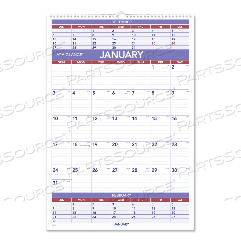 THREE-MONTH WALL CALENDAR, 15.5 X 22.75, WHITE SHEETS, 12-MONTH (JAN TO DEC): 2023 by At-A-Glance