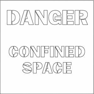 FLOOR STENCIL DANGER CONFINED SPACE POLY by Electromark