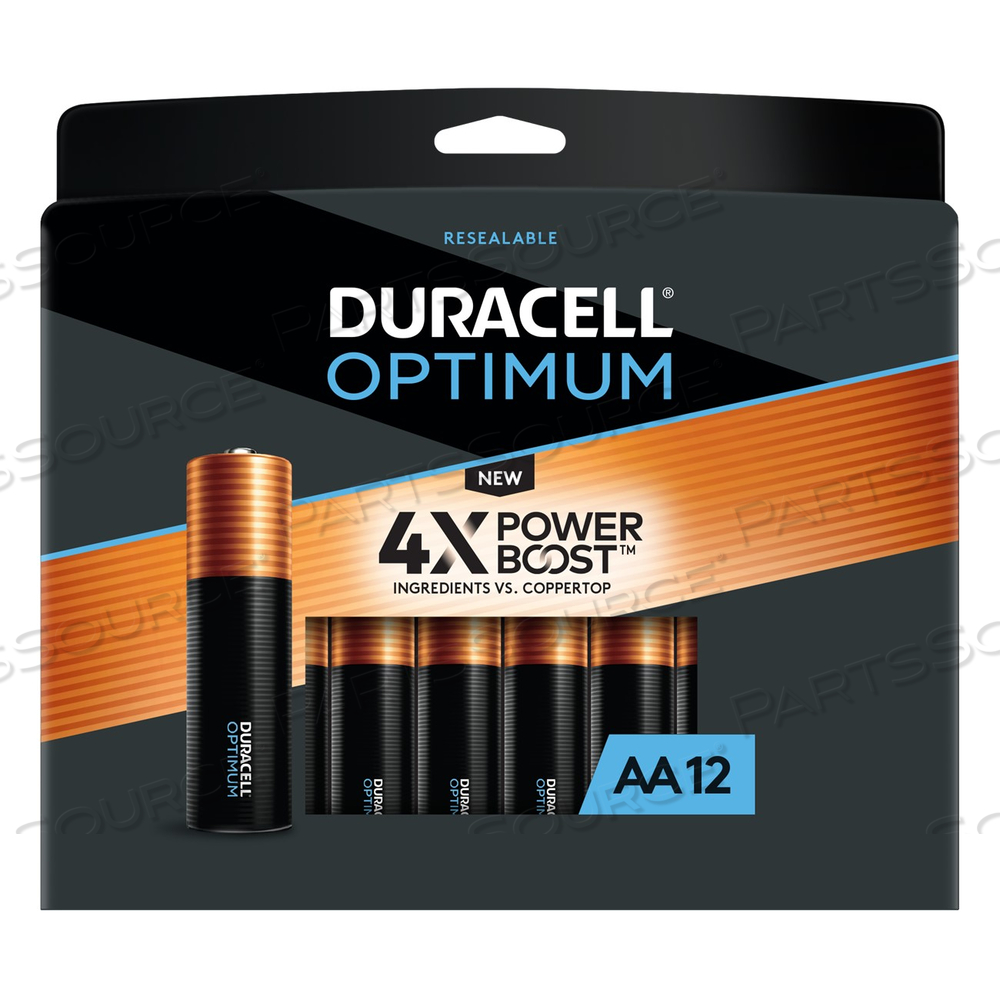 OPT2400B12 DURACELL, OP2400 ALKALINE BATTERY, AAA, OPTIMUM, 12PK 