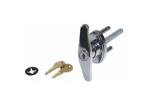 KEYED T HANDLE CHROME 5/16 X 4-1/4 IN by American Garage Door Supply