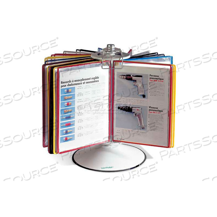 ROTARY DISPLAY SYSTEM STARTER SET, 50 POCKETS ASSORTED COLORS by Tarifold ROTARY DISPLAY SYSTEM STARTER SET, 50 POCKETS ASSORTED COLORS by Tarifold