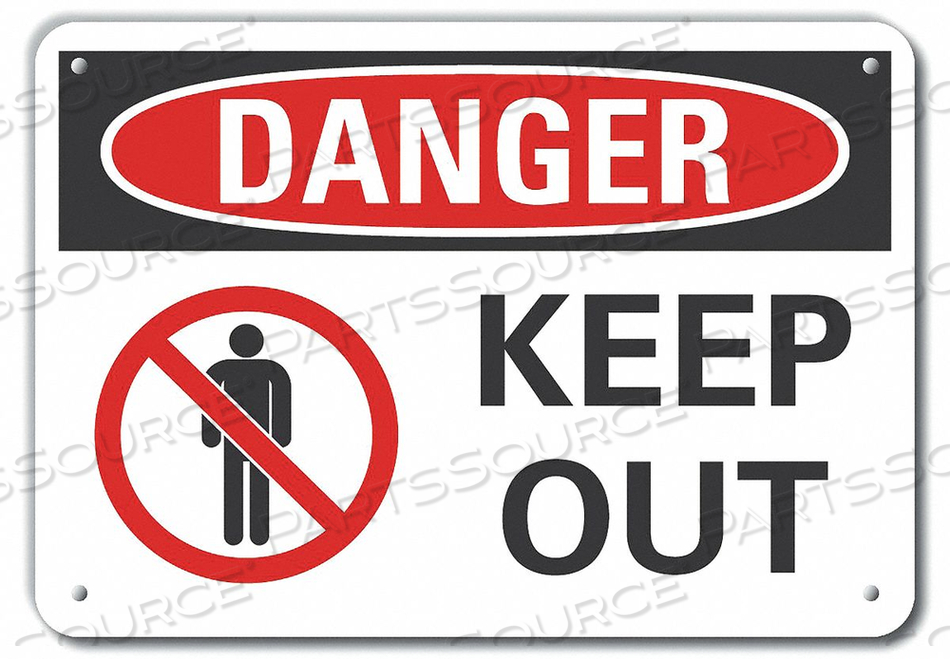 DANGER SIGN 10 W X 7 H 0.040 THICK by Lyle Signs Inc.