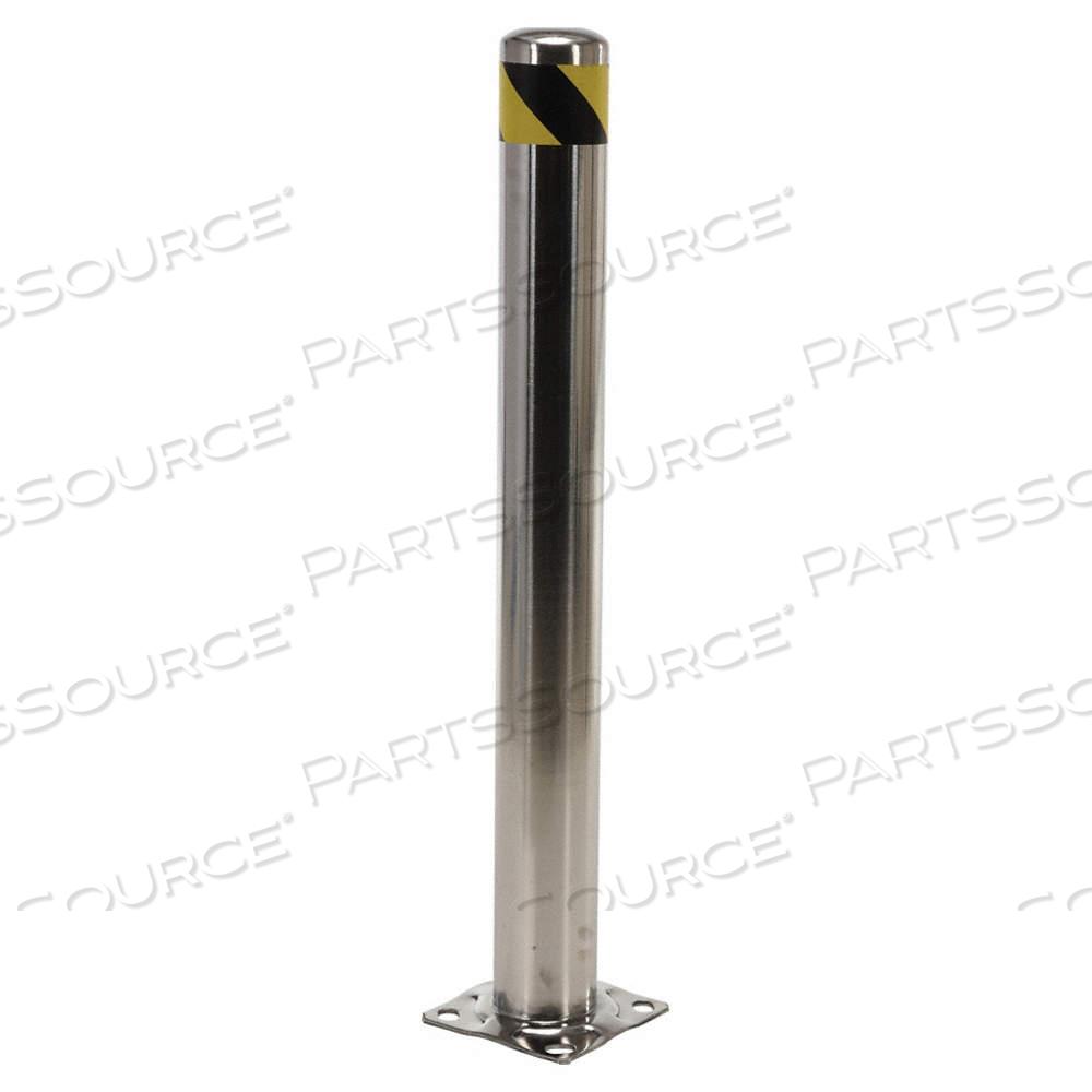 BOLLARD, BOLT-ON, 42 IN INSTALL HT, 4 1/2 IN DIA, STAINLESS STEEL, SILVER by Approved Vendor BOLLARD, BOLT-ON, 42 IN INSTALL HT, 4 1/2 IN DIA, STAINLESS STEEL, SILVER by Approved Vendor