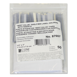 SELF-ADHESIVE LABEL HOLDERS, TOP LOAD, 0.5 X 3, CLEAR by C-Line SELF-ADHESIVE LABEL HOLDERS, TOP LOAD, 0.5 X 3, CLEAR by C-Line