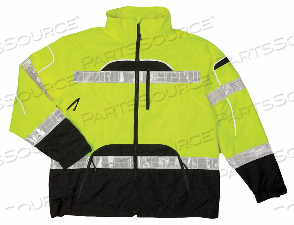 RAIN JACKET REFLCTV PIPING LIME L-XL by ML Kishigo RAIN JACKET REFLCTV PIPING LIME L-XL by ML Kishigo