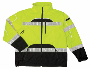 RAIN JACKET REFLCTV PIPING LIME L-XL by ML Kishigo