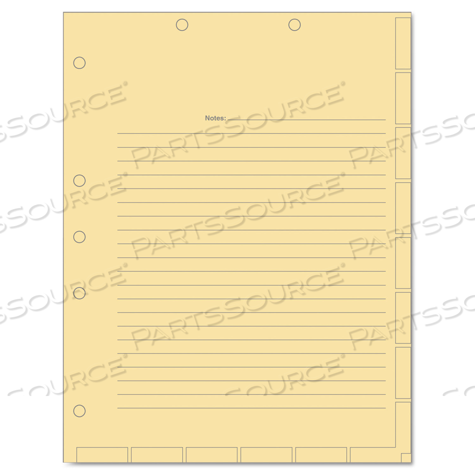 MEDICAL CHART INDEX DIVIDER SHEETS, UNTABBED, 11 X 8.5, MANILA by Tabbies