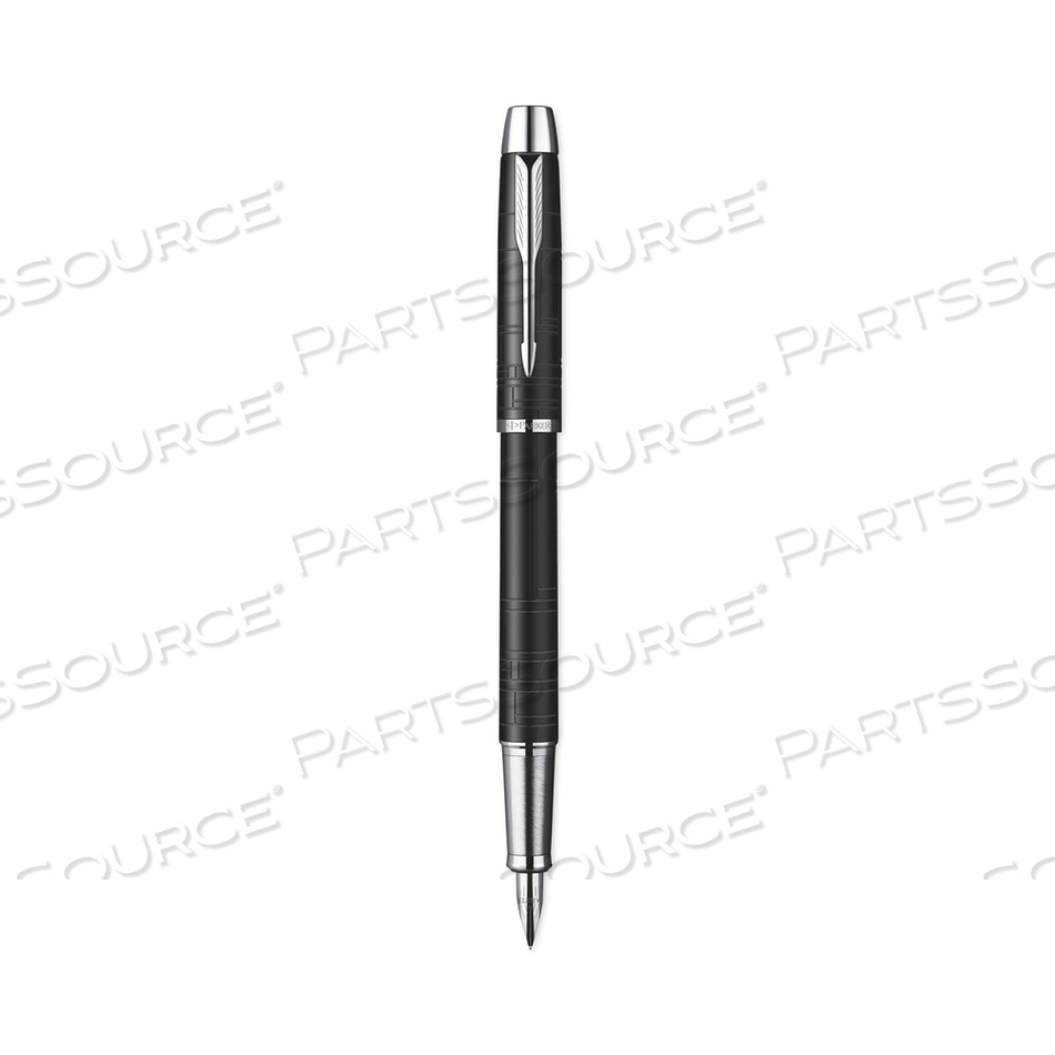 IM PREMIUM ROLLER BALL PEN, STICK, FINE 0.7 MM, BLACK INK, BLACK/CHROME BARREL by Parker