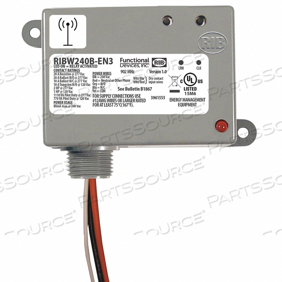 WIRELESS RELAY/TRANSMITTER SPDT 240VAC by RIB