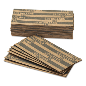 FLAT COIN WRAPPERS, DOLLAR COIN, $25, POP-OPEN WRAPPERS, 1000/BOX by Pap-R Products FLAT COIN WRAPPERS, DOLLAR COIN, $25, POP-OPEN WRAPPERS, 1000/BOX by Pap-R Products