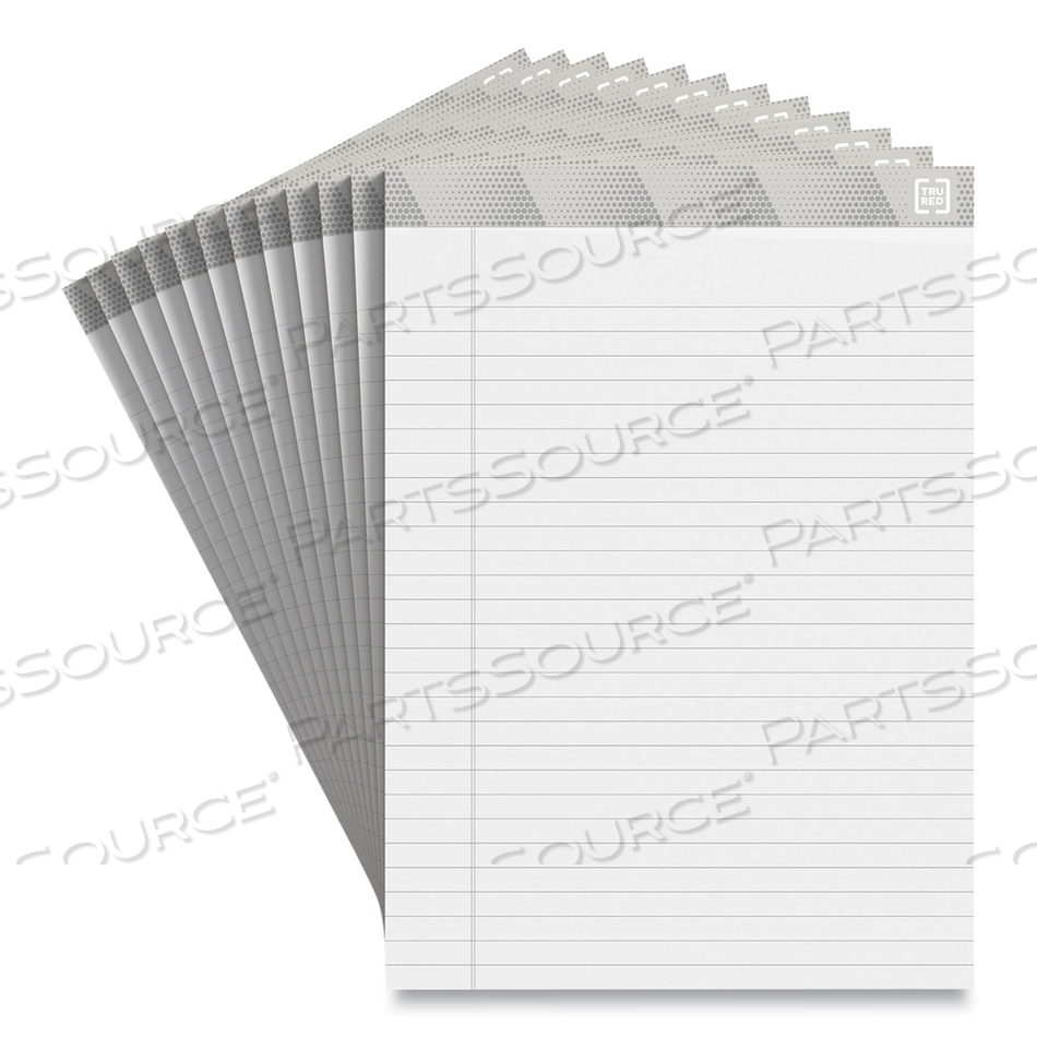 NOTEPADS, WIDE/LEGAL RULE, 50 WHITE 8.5 X 11.75 SHEETS by TRU RED