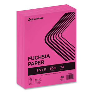 COLOR PAPER, 24 LB TEXT WEIGHT, 8.5 X 11, FUCHSIA, 500/REAM by PrintWorks Professional