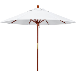 CALIFORNIA UMBRELLA 9' PATIO UMBRELLA - OLEFIN WHITE - HARDWOOD POLE - GROVE SERIES by March Products Inc