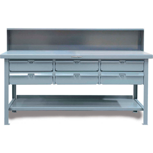60"W X 36"D 6 DRAWER WITH STEEL TOP WORKBENCH by Strong Hold