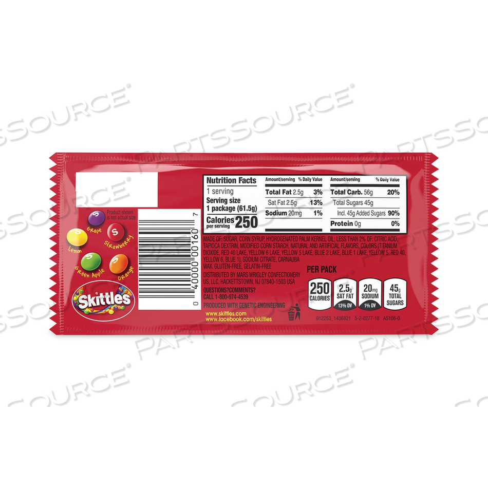 CHEWY CANDY, ORIGINAL, 2.17 OZ BAG, 36 BAGS/BOX 