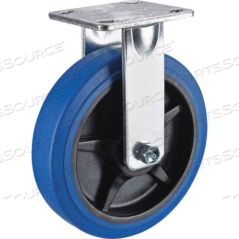 KINGPINLESS PLATE CASTER, 4 IN WHEEL DIA., 300 LB, 5 5/8 IN MOUNTING HT, RUBBER by Approved Vendor