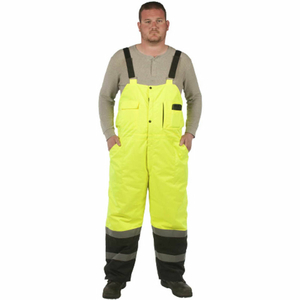 HI-VIS LINED BIB OVERALL, CLASS E, 4XL, YELLOW by Utility Pro Wear