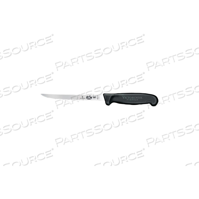 6 BONING KNIFE, NARROW BLADE, SEMI-FLEXIBLE, BLACK FIBROX HANDLE 40519 