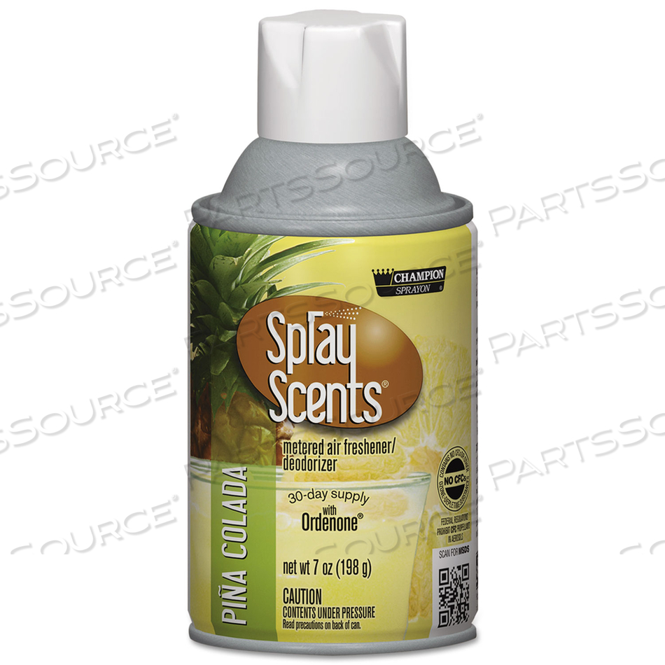 CHAMPION SPRAYON SPRAYSCENTS METERED AIR FRESHENER REFILL, PINA COLADA, 7 OZ AEROSOL SPRAY by Chase Products Co. CHAMPION SPRAYON SPRAYSCENTS METERED AIR FRESHENER REFILL, PINA COLADA, 7 OZ AEROSOL SPRAY by Chase Products Co.