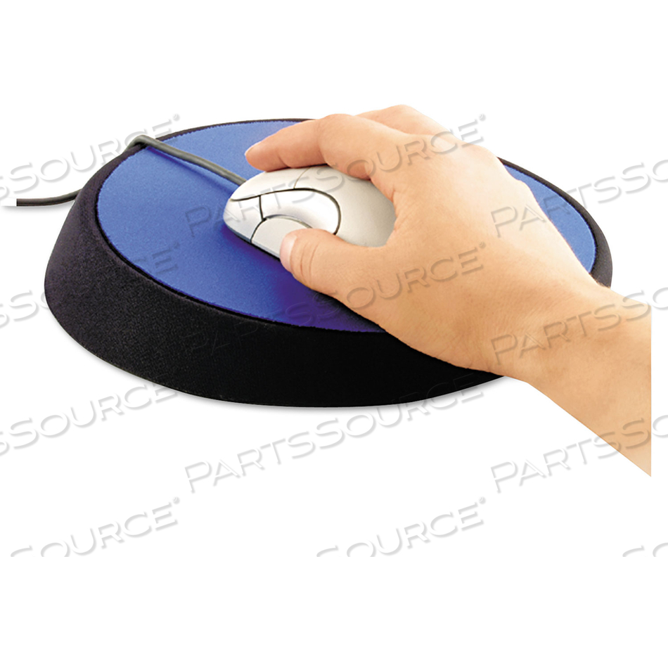 WRIST AID ERGONOMIC CIRCULAR MOUSE PAD, 9" DIA., COBALT by Allsop