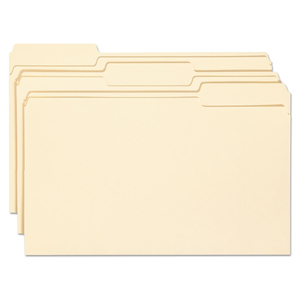 TOP TAB FILE FOLDERS WITH ANTIMICROBIAL PRODUCT PROTECTION, 1/3-CUT TABS: ASSORTED, LEGAL, 0.75" EXPANSION, MANILA, 100/BOX by Smead