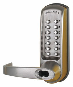 MECHANICAL LOCKSET BRUSHED STEEL LEVER by Codelocks