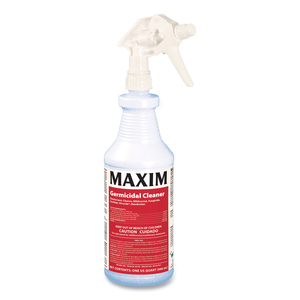 GERMICIDAL CLEANER, LEMON SCENT, 32 OZ BOTTLE, 12 BOTTLES AND 1 TRIGGER SPRAYER/CARTON by Maxim