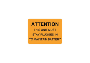 BATTERY AND LAMP MAINTENANCE LABEL, ATTENTION, FLUORESCENT PAPER, FLUORESCENT ORANGE, 2-3/8 IN X 1-3/4 IN, PERMANENT ADHESIVE by United Ad Label