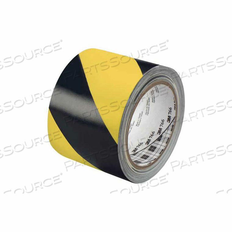 766 STRIPED VINYL TAPE 3" X 36 YDS 5 MIL BLACK/YELLOW - 2/PACK 