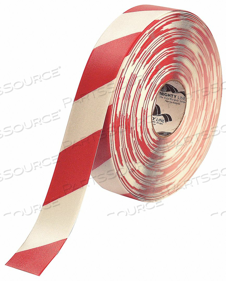 K2073 IND FLOOR TAPE ROLL RED/WHITE VINYL by Mighty Line K2073 IND FLOOR TAPE ROLL RED/WHITE VINYL by Mighty Line
