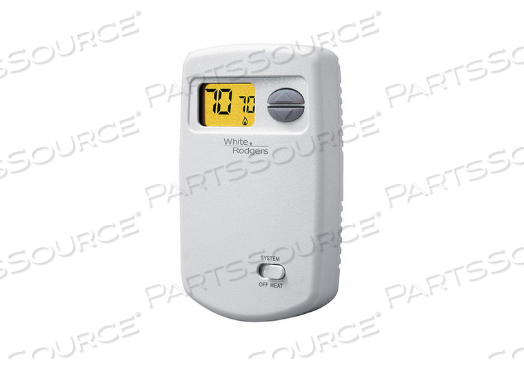 24V OR MILLIVOLT SINGLE STAGE HEAT ONLY NON PROGRAMMABLE DIGITAL THERMOSTAT VERTICAL MOUNT BATTERY P by White-Rodgers 24V OR MILLIVOLT SINGLE STAGE HEAT ONLY NON PROGRAMMABLE DIGITAL THERMOSTAT VERTICAL MOUNT BATTERY P by White-Rodgers