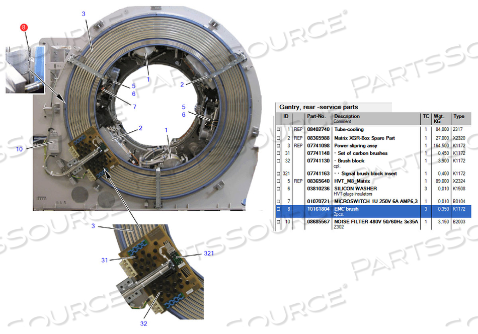 EMC BRUSH FOR CT SCANNER by Siemens Medical Solutions