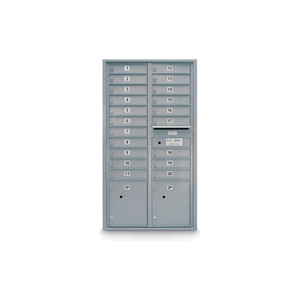 4C HORIZONTAL MAILBOX 56-1/2"H DOUBLE COLUMN 20 DOORS, 2 PARCEL USPS by United Visual Products