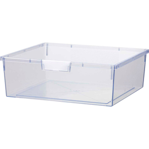 EXTRA WIDE DOUBLE DEPTH STORAGE TOTE TRAY - 16-3/4"L X 18-1/2"W X 6"H CLEAR by Certwood