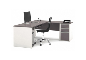 L-SHAPE WORKSTATION SLATE 82-29/32IN. D by Bestar Technologies, Inc.