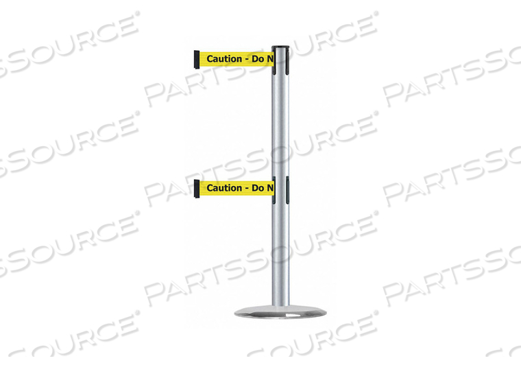 BARRIER POST WITH BELT SATIN CHROME by Tensabarrier