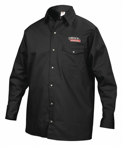 FLAME-RESISTANT COLLARED SHIRT BLACK M by Lincoln Electric