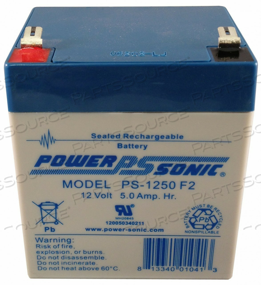 BATTERY, SEALED LEAD ACID, 12V, 5 AH, FASTON (F2) by Power-Sonic Corporation BATTERY, SEALED LEAD ACID, 12V, 5 AH, FASTON (F2) by Power-Sonic Corporation