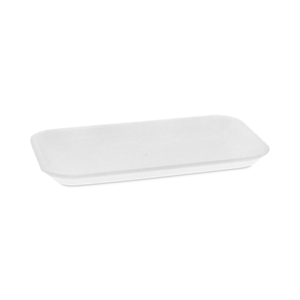 SUPERMARKET TRAY, #17, 8.3 X 4.8 X 0.65, WHITE, FOAM, 1,000/CARTON by Pactiv