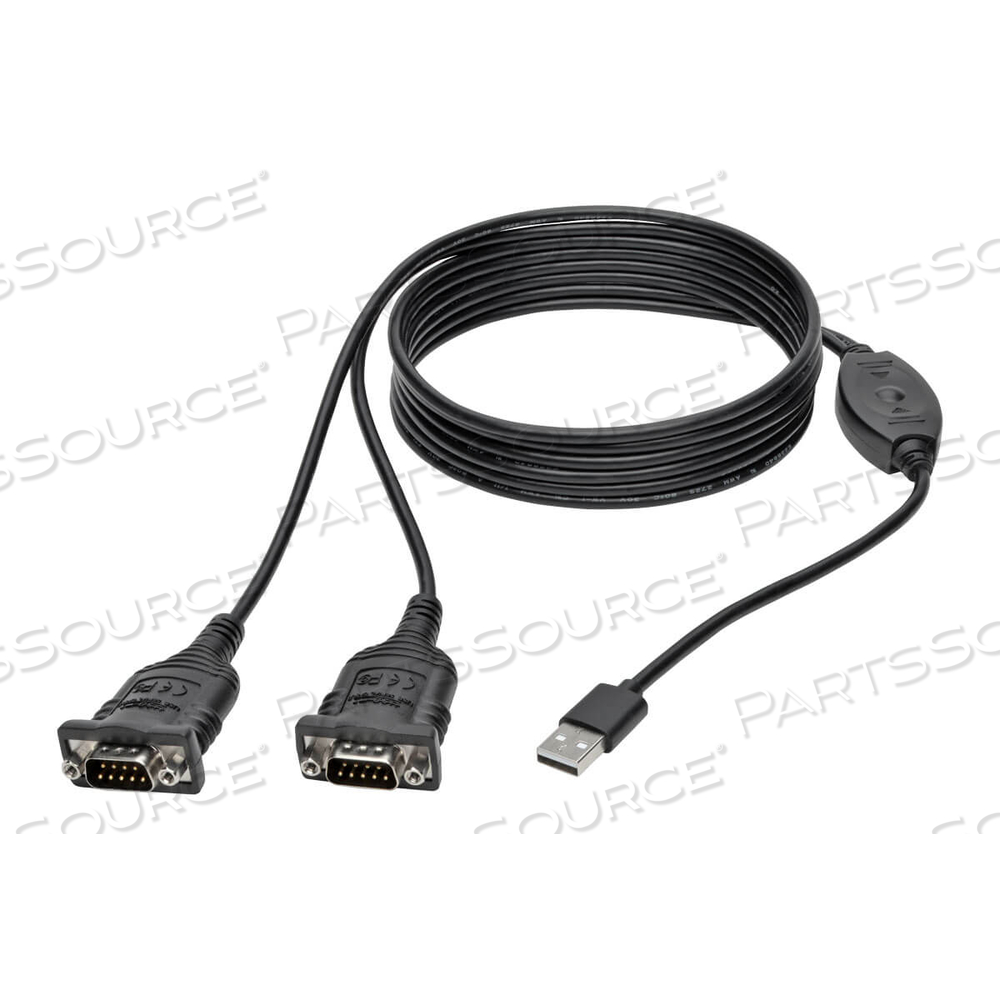 6FT 2-PORT USB TO DB9/ RS 232 SERIAL ADAPTER FTDI, COM RETENTION by Tripp Lite