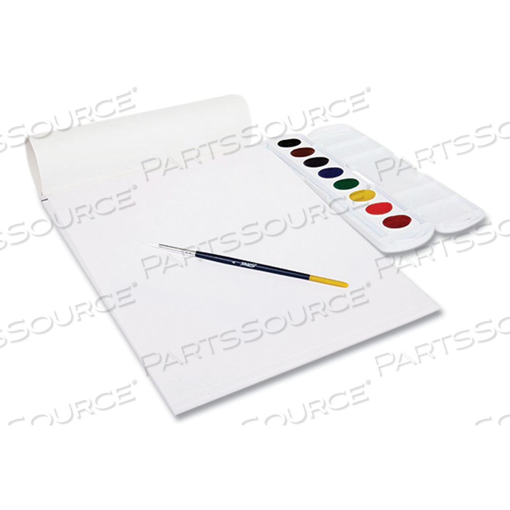 PRANG WATERCOLOR PAPER PAD, UNRULED, WHITE/MULTICOLOR COVER, 30 WHITE 9 X 12 SHEETS by Prang