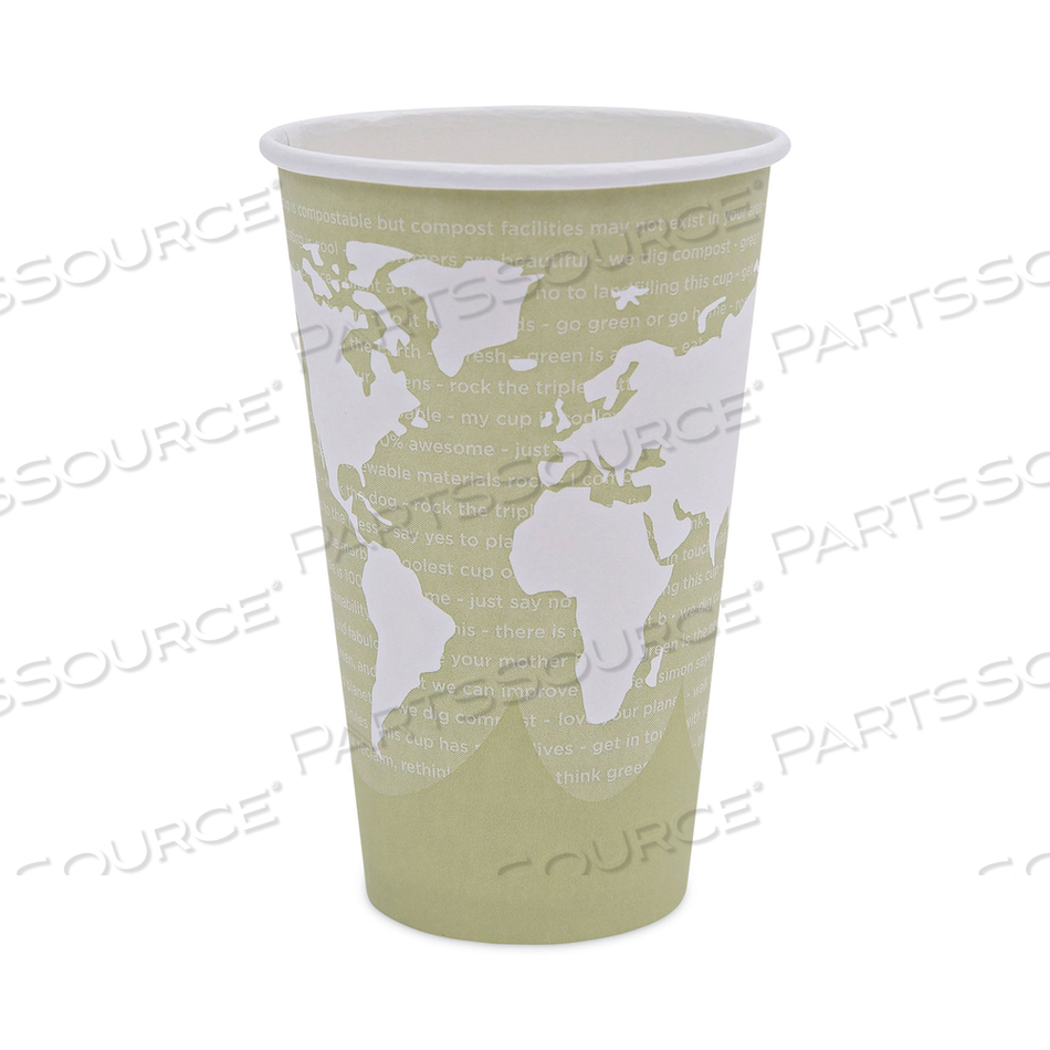 WORLD ART RENEWABLE AND COMPOSTABLE HOT CUPS, 16 OZ by Eco-Products