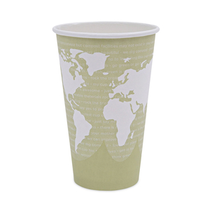 WORLD ART RENEWABLE AND COMPOSTABLE HOT CUPS, 16 OZ, 50/PACK, 20 PACKS/CARTON by Eco-Products