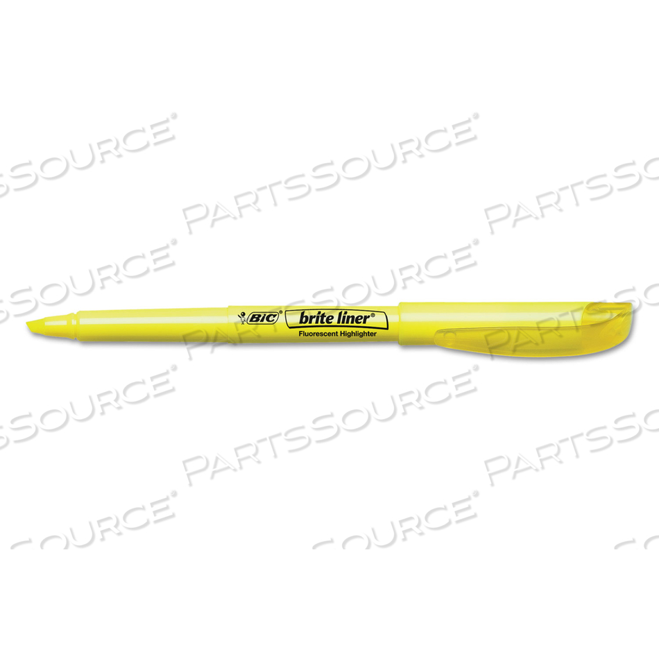 BRITE LINER HIGHLIGHTER, FLUORESCENT YELLOW INK, CHISEL TIP, YELLOW/BLACK BARREL by BIC BRITE LINER HIGHLIGHTER, FLUORESCENT YELLOW INK, CHISEL TIP, YELLOW/BLACK BARREL by BIC