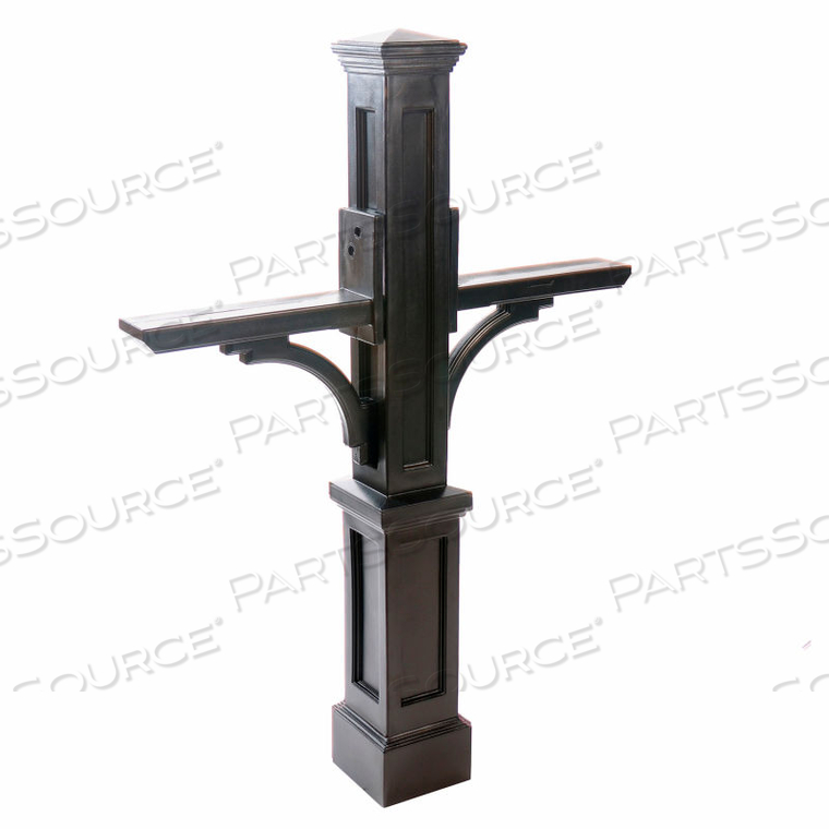 NEWPORT PLUS DOUBLE MAILBOX POST - 56"H BLACK by Mayne Mail Post Inc NEWPORT PLUS DOUBLE MAILBOX POST - 56"H BLACK by Mayne Mail Post Inc