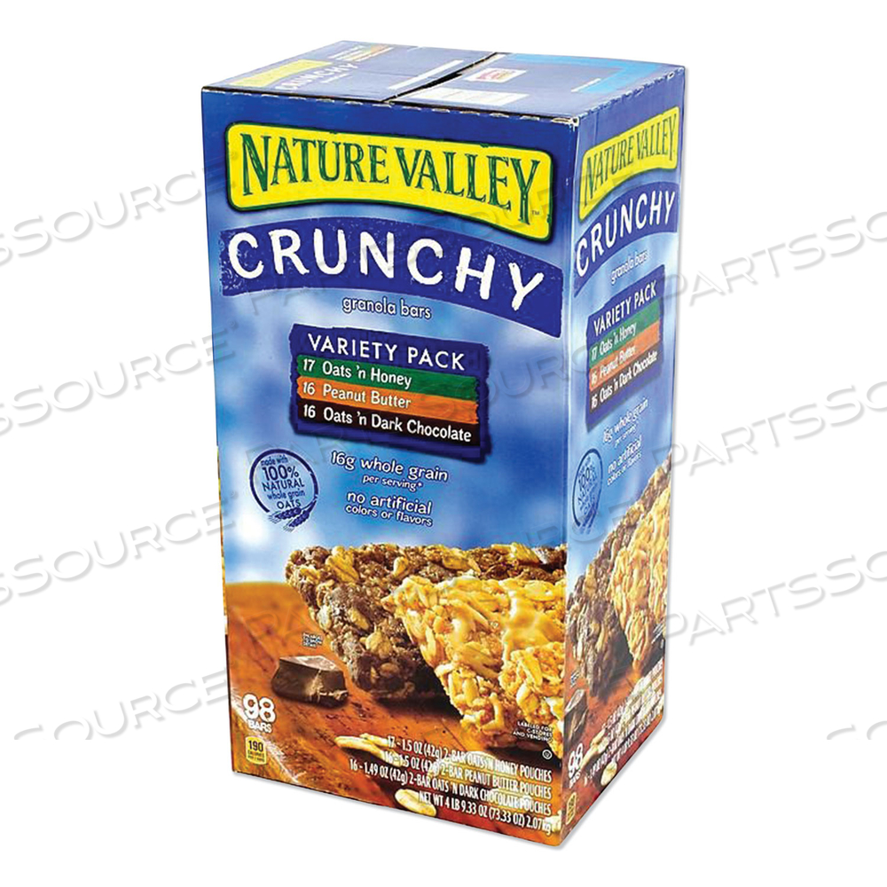 GRANOLA BARS, ASSORTED CRUNCHY BARS, 1.5 OZ POUCH, 2 BARS/POUCH by Nature Valley GRANOLA BARS, ASSORTED CRUNCHY BARS, 1.5 OZ POUCH, 2 BARS/POUCH by Nature Valley